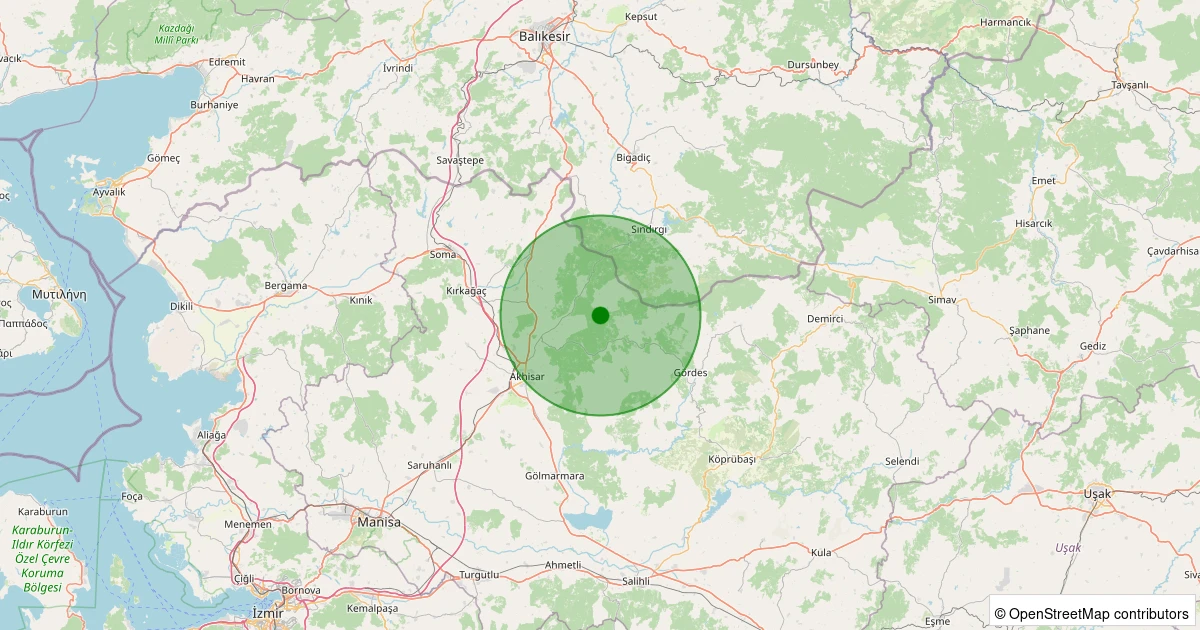 04 Kasım 2025 saat 01:16 - Akhisar - Kömürcü Köyü - 1.20ml depreminin harita gösterimi