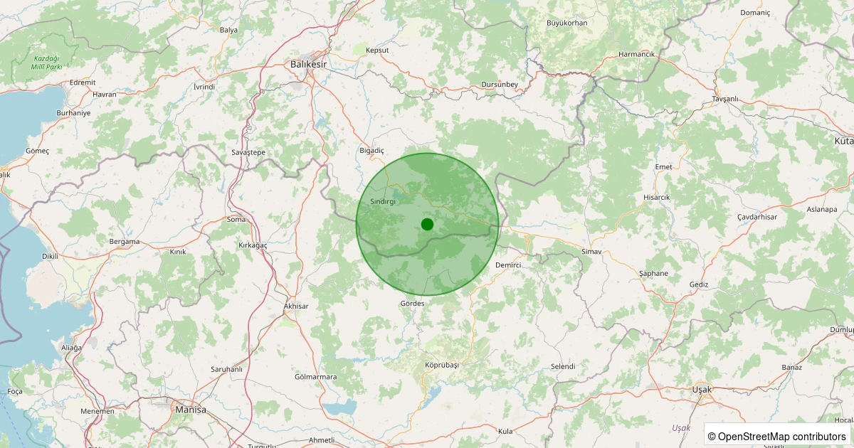 04 Kasım 2025 saat 02:24 - Sındırgı - Büyükdağdere - 1.40ml depreminin harita gösterimi