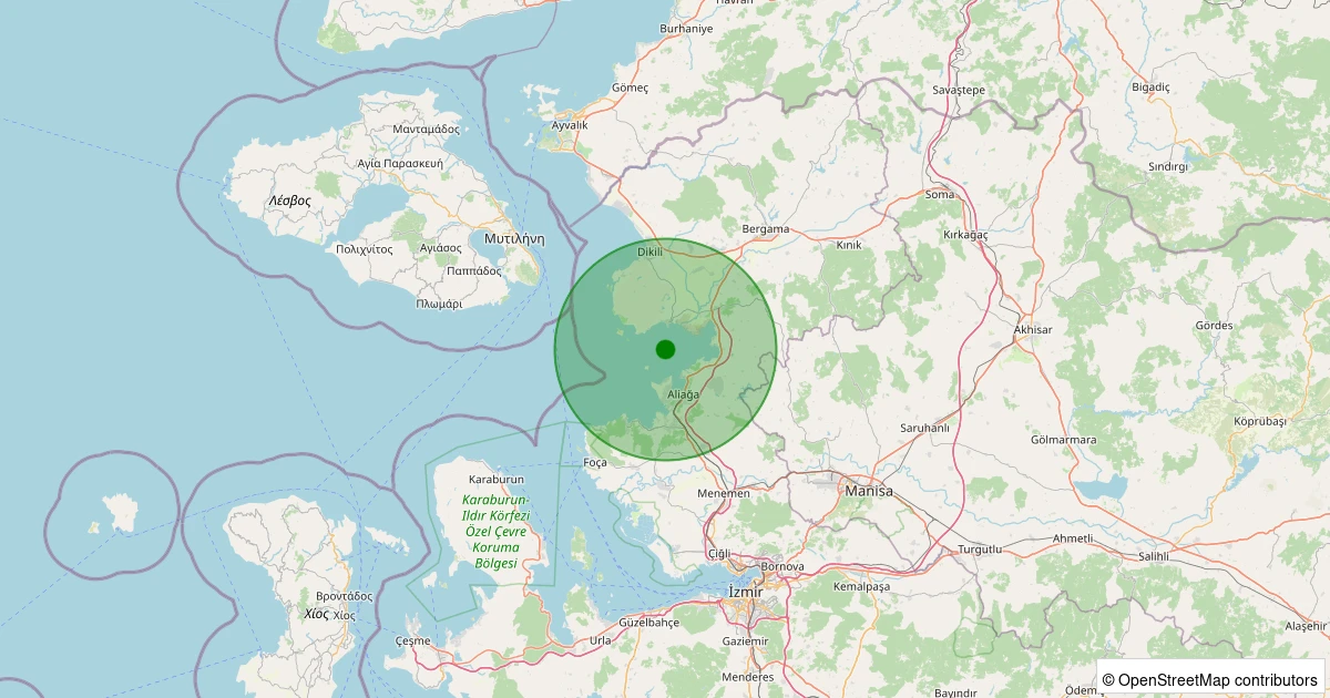 04 Kasım 2025 saat 04:28 - Ege Denizi - Çandarlı Körfezi - [04.89 km] Dikili (İzmir) - 1.20ML depreminin harita gösterimi