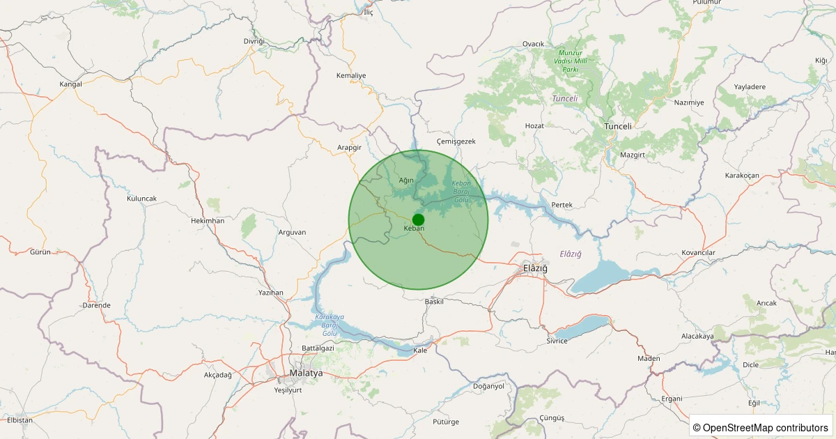 04 Kasım 2025 saat 04:38 - Keban - 1.10ML depreminin harita gösterimi