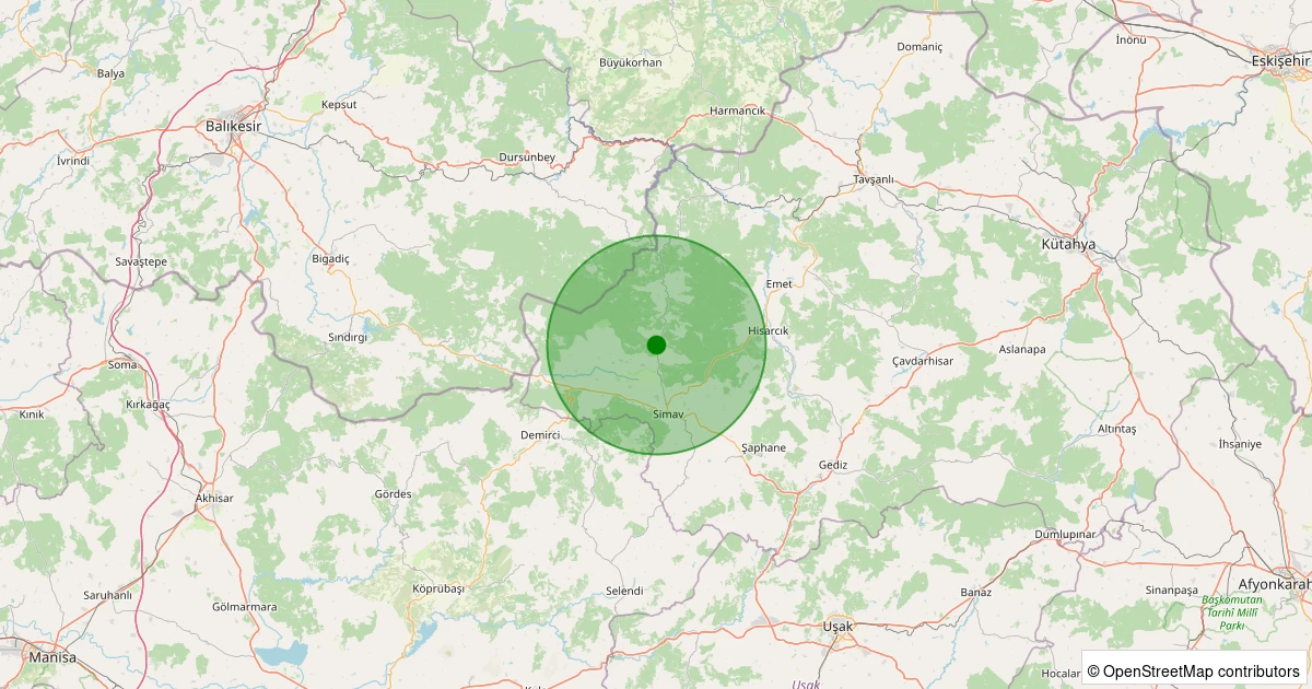 04 Kasım 2025 saat 08:01 - Simav - Hamzabey - 1.40ml depreminin harita gösterimi