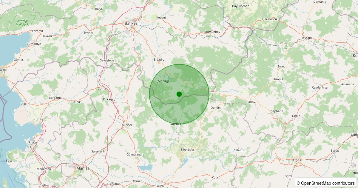 04 Kasım 2025 saat 09:41 - Sındırgı - Küçükdağdere - 1.30ML depreminin harita gösterimi