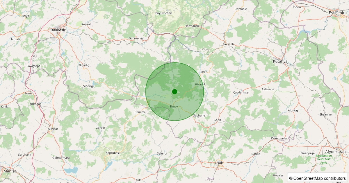 04 Kasım 2025 saat 09:31 - Simav - Eğirler Köyü - 1.40ml depreminin harita gösterimi