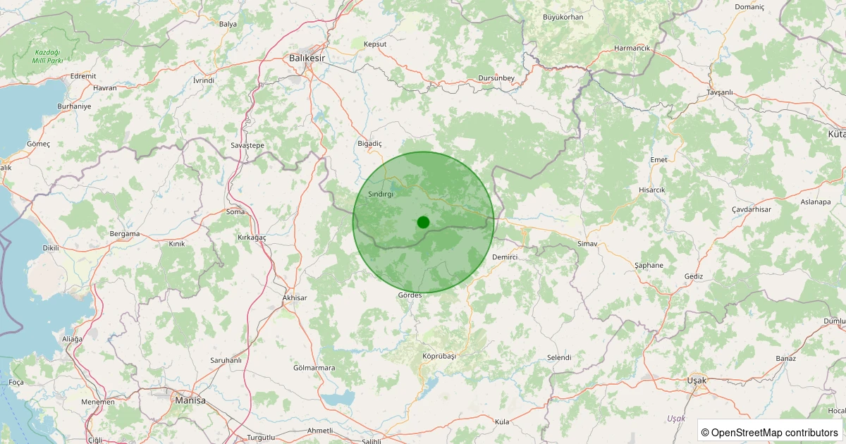 04 Kasım 2025 saat 10:49 - Sındırgı - Küçükdağdere - 1.50ml depreminin harita gösterimi