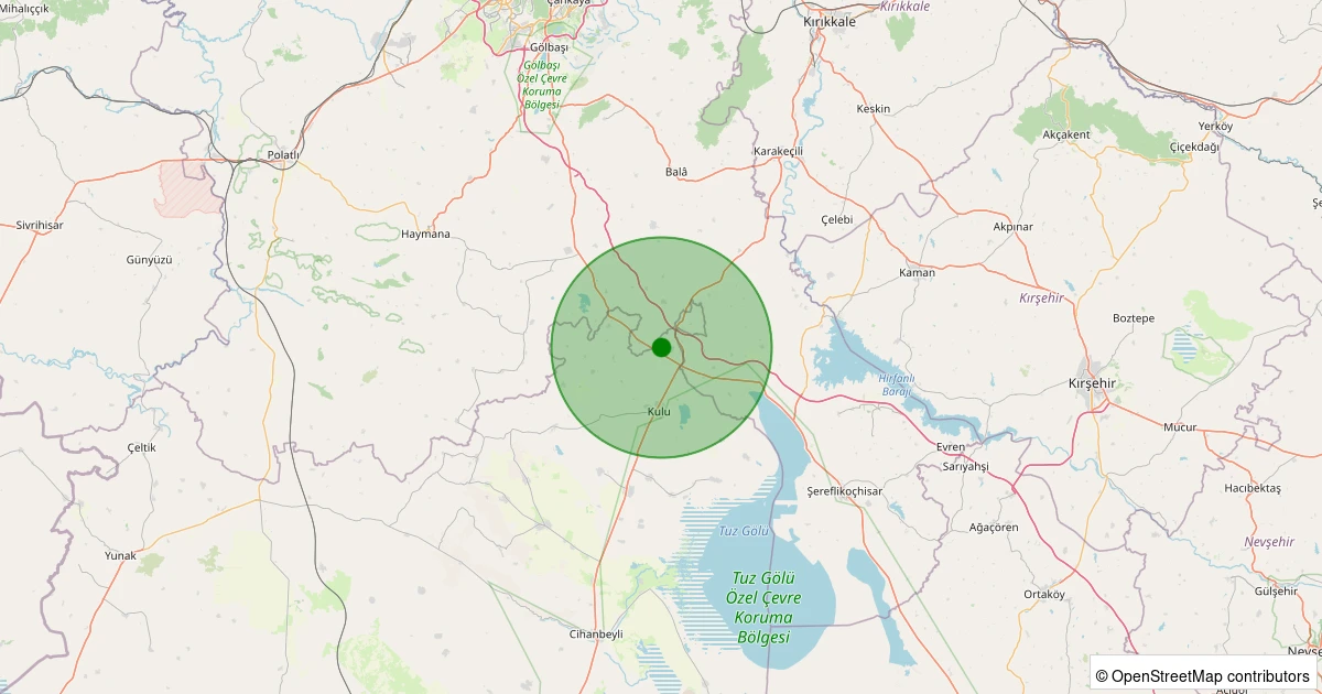 04 Kasım 2025 saat 10:32 - Kulu - Yazıçayır - 1.10ml depreminin harita gösterimi