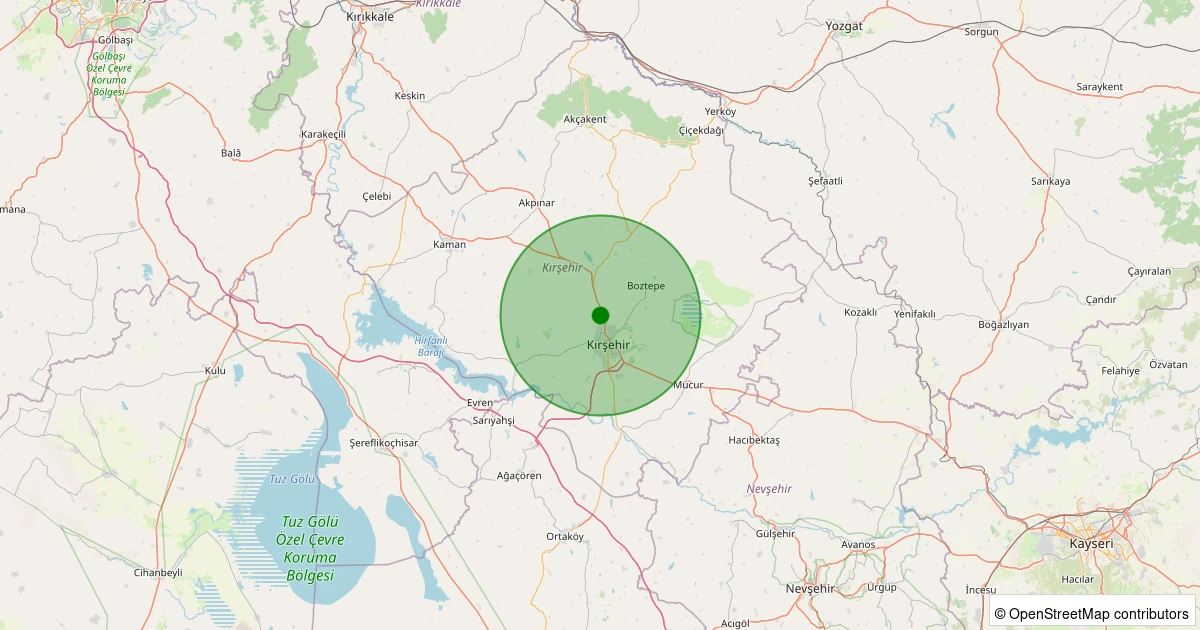04 Kasım 2025 saat 10:49 - Kırşehir - 0.60ML depreminin harita gösterimi