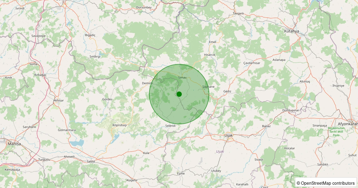 04 Kasım 2025 saat 11:49 - Simav - Karapınar Köyü - 1.20ml depreminin harita gösterimi