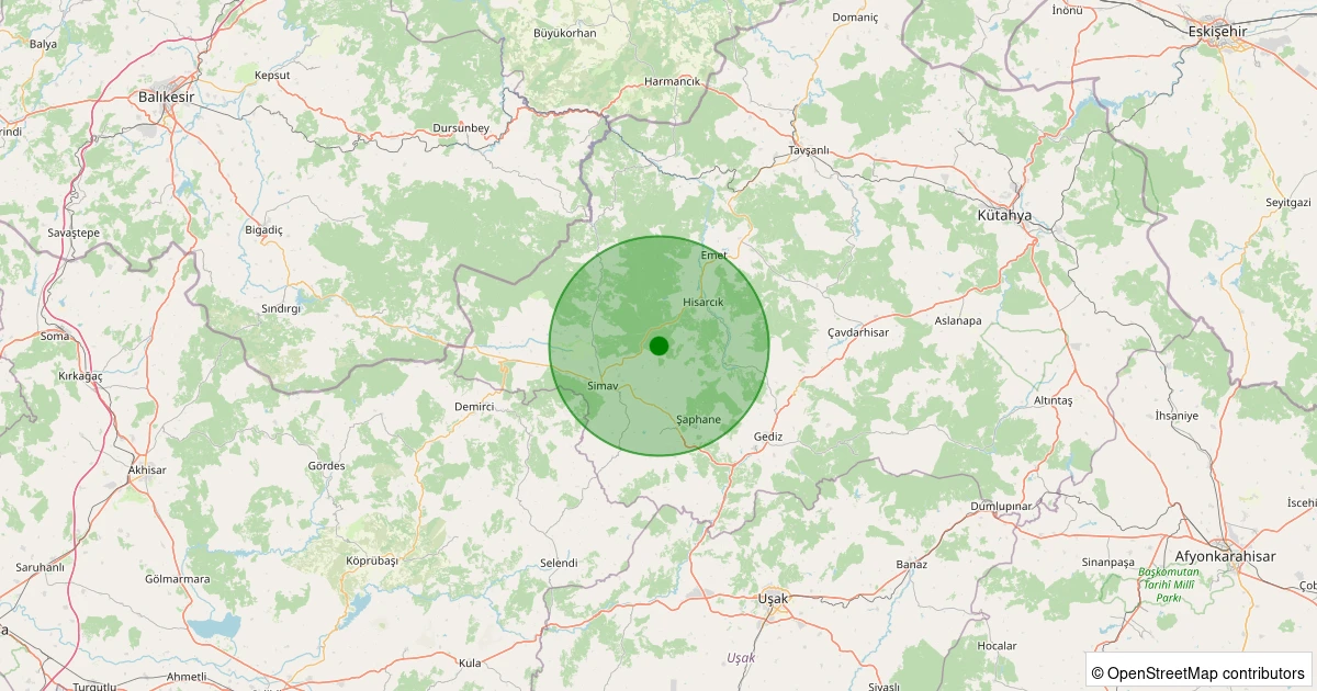 04 Kasım 2025 saat 12:01 - Simav - Söğüt Köyü - 2.10ml depreminin harita gösterimi