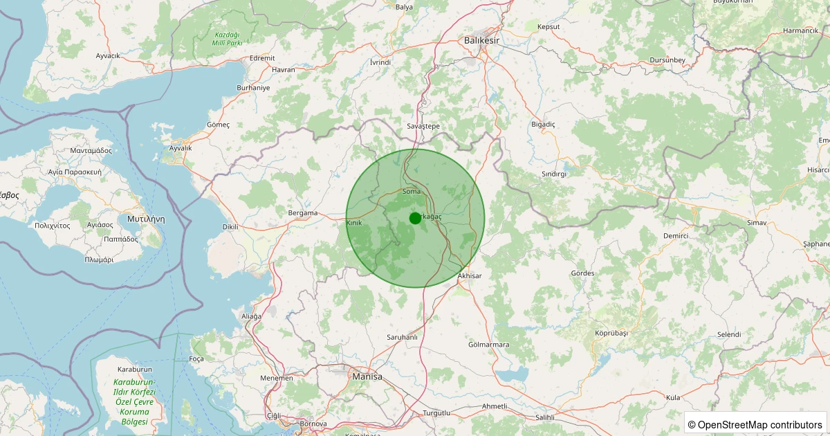 04 Kasım 2025 saat 13:40 - Soma - 1.30ml depreminin harita gösterimi