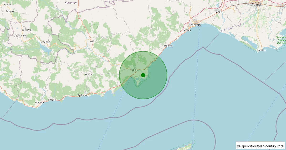 04 Kasım 2025 saat 15:35 - Silifke - Sökün - 1.60ml depreminin harita gösterimi