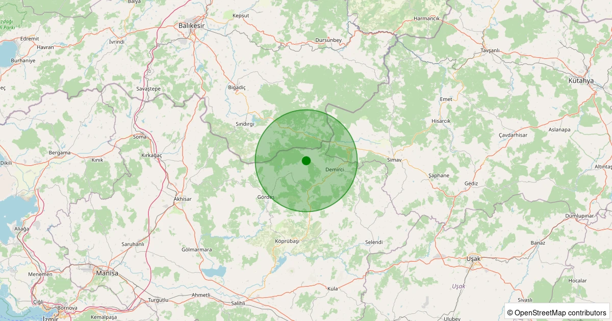 04 Kasım 2025 saat 15:44 - Gördes - Beğenler - 1.00ml depreminin harita gösterimi