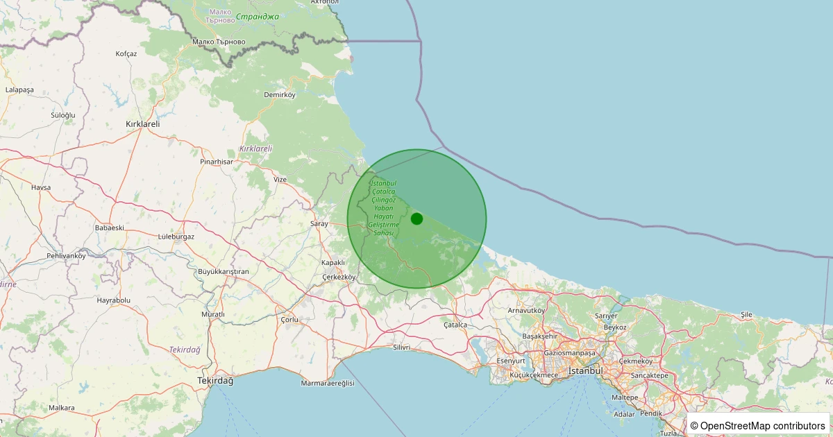 04 Kasım 2025 saat 15:41 - Çatalca - Yalıköy - 1.20ml depreminin harita gösterimi