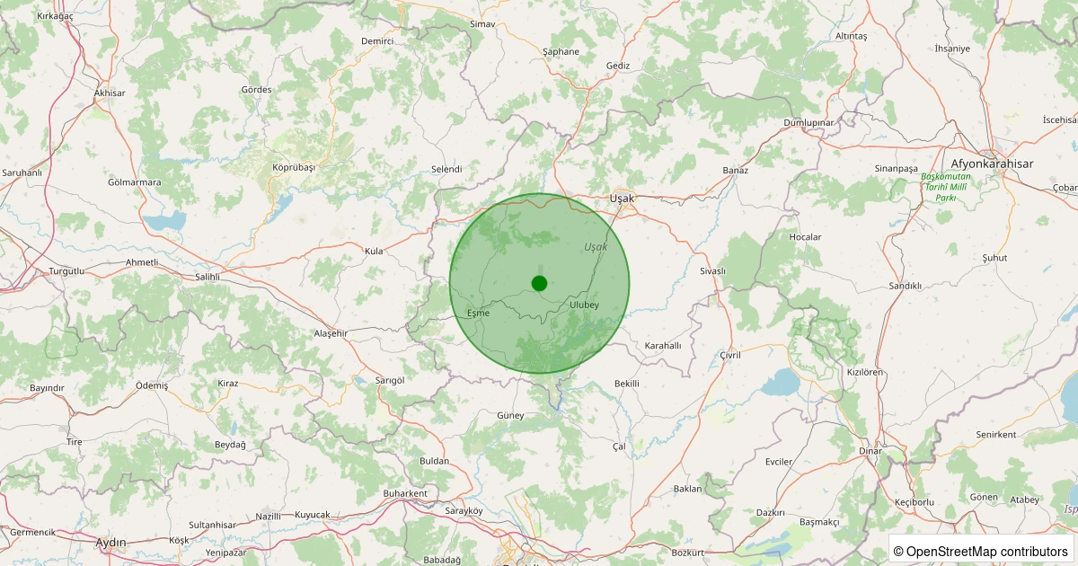 04 Kasım 2025 saat 15:25 - Ulubey - Gümüşkol Köyü - 0.70ML depreminin harita gösterimi