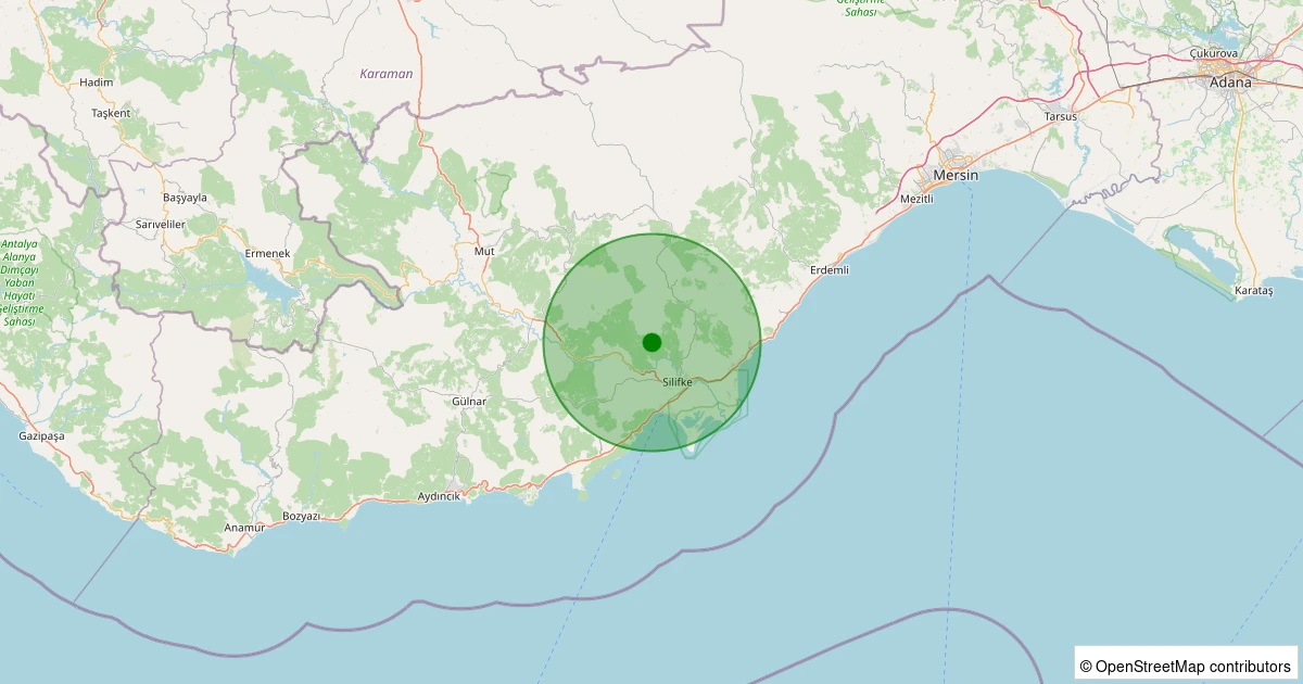 04 Kasım 2025 saat 17:58 - Silifke - Seyranlık - 1.80ml depreminin harita gösterimi