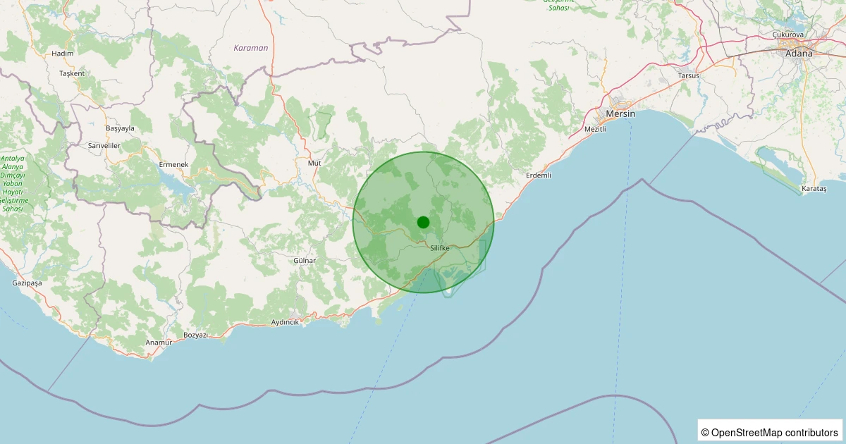 04 Kasım 2025 saat 17:58 - Silifke - Seyranlık - 1.80ML depreminin harita gösterimi
