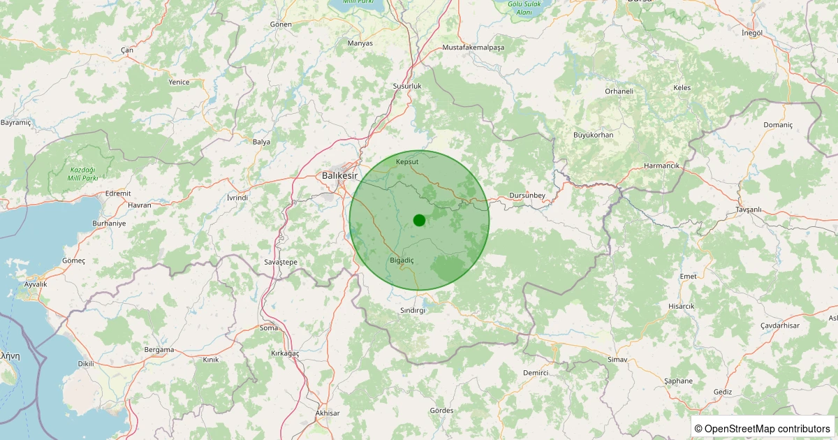 04 Kasım 2025 saat 18:26 - Bigadiç - Beğendikler - 1.20ml depreminin harita gösterimi