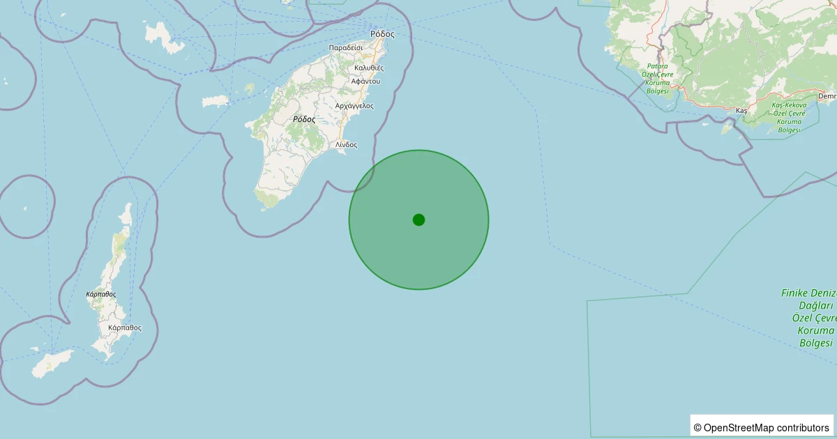 04 Kasım 2025 saat 18:08 - Akdeniz - [89.66 km] Marmaris (Muğla) - 1.50ML depreminin harita gösterimi