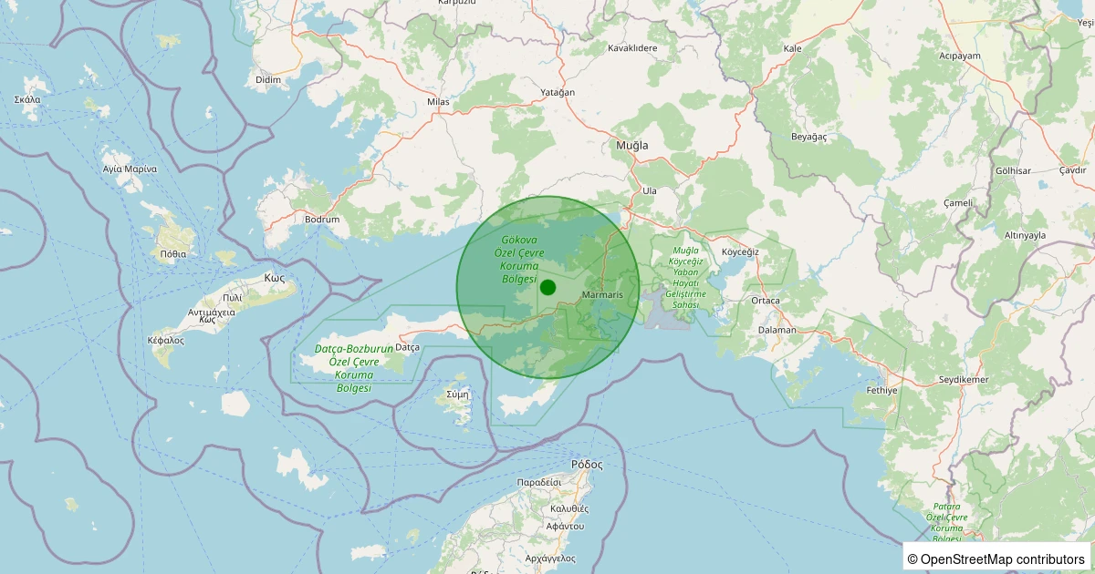 04 Kasım 2025 saat 19:44 - Marmaris - Hisarönü - 1.40ml depreminin harita gösterimi