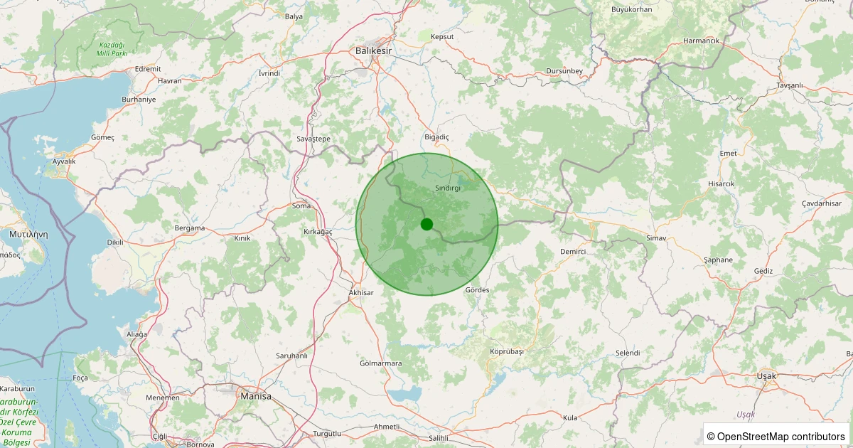 04 Kasım 2025 saat 20:02 - Akhisar - Sağrakçı Köyü - 1.20ML depreminin harita gösterimi