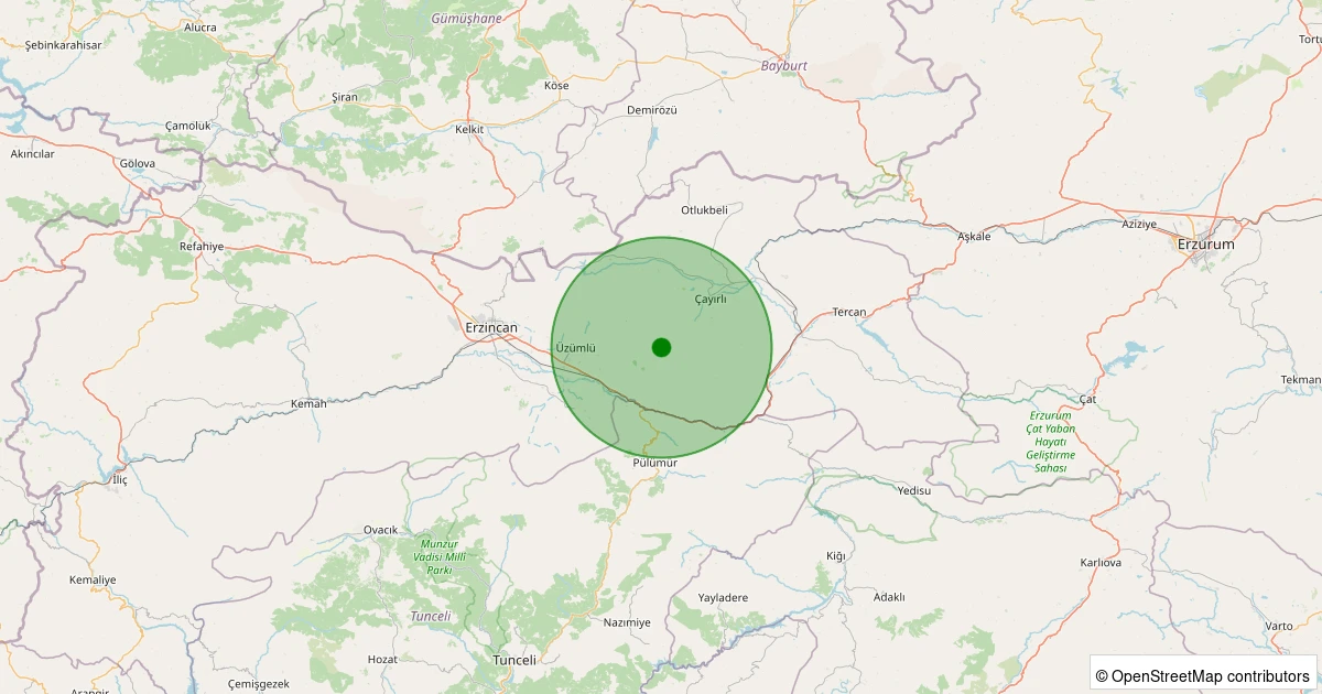 04 Kasım 2025 saat 20:30 - Çayırlı - Büyükyayla Köyü - 2.30ml depreminin harita gösterimi