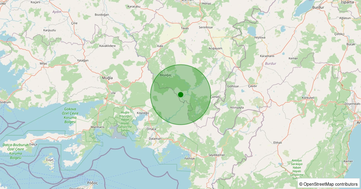 04 Kasım 2025 saat 21:02 - Acıpayam - Sandalcık - 1.30ml depreminin harita gösterimi