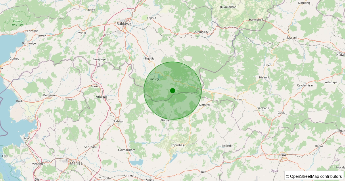 04 Kasım 2025 saat 23:18 - Sındırgı - Küçükdağdere - 1.50ml depreminin harita gösterimi