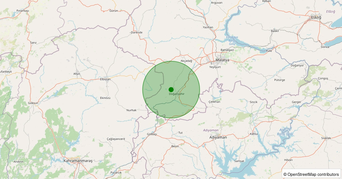 05 Kasım 2025 saat 01:37 - Doğanşehir - Fındık - 0.90ML depreminin harita gösterimi