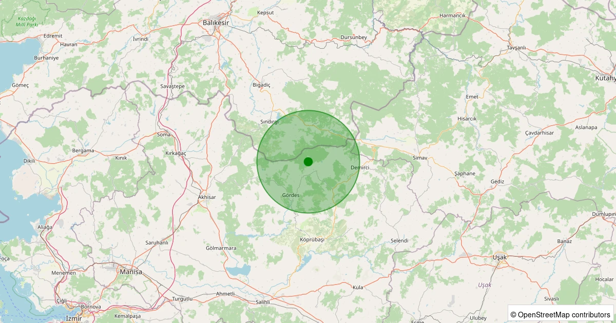 05 Kasım 2025 saat 02:02 - Gördes - Kobaklar - 1.00ML depreminin harita gösterimi