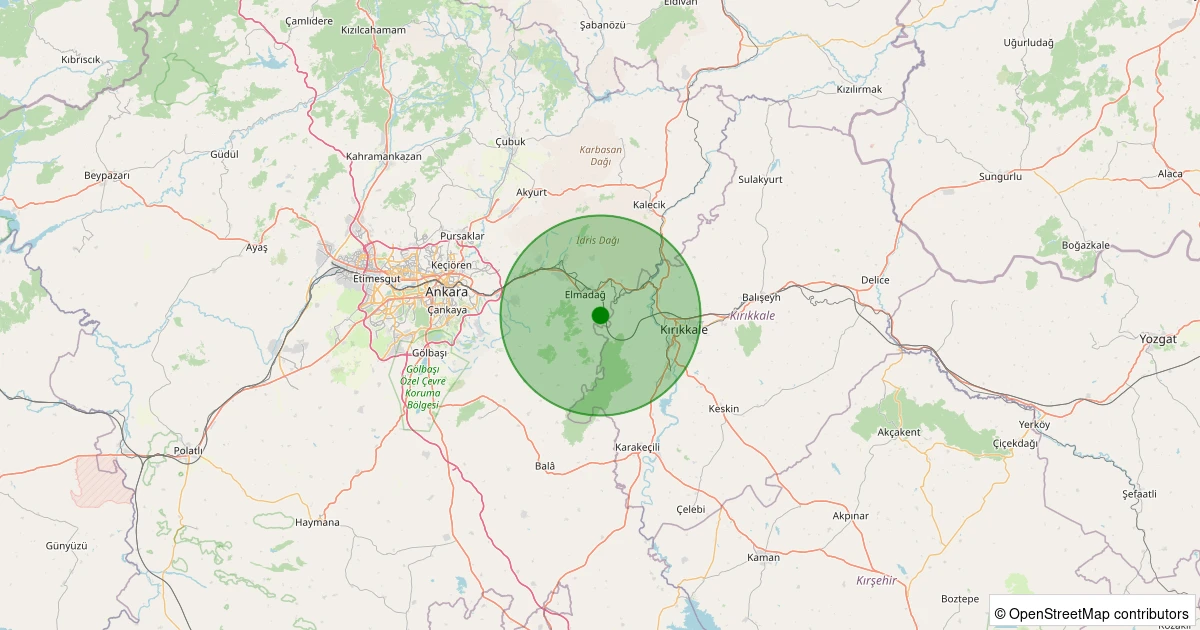 05 Kasım 2025 saat 03:26 - Elmadağ - Edige-Merkez - 1.20ml depreminin harita gösterimi