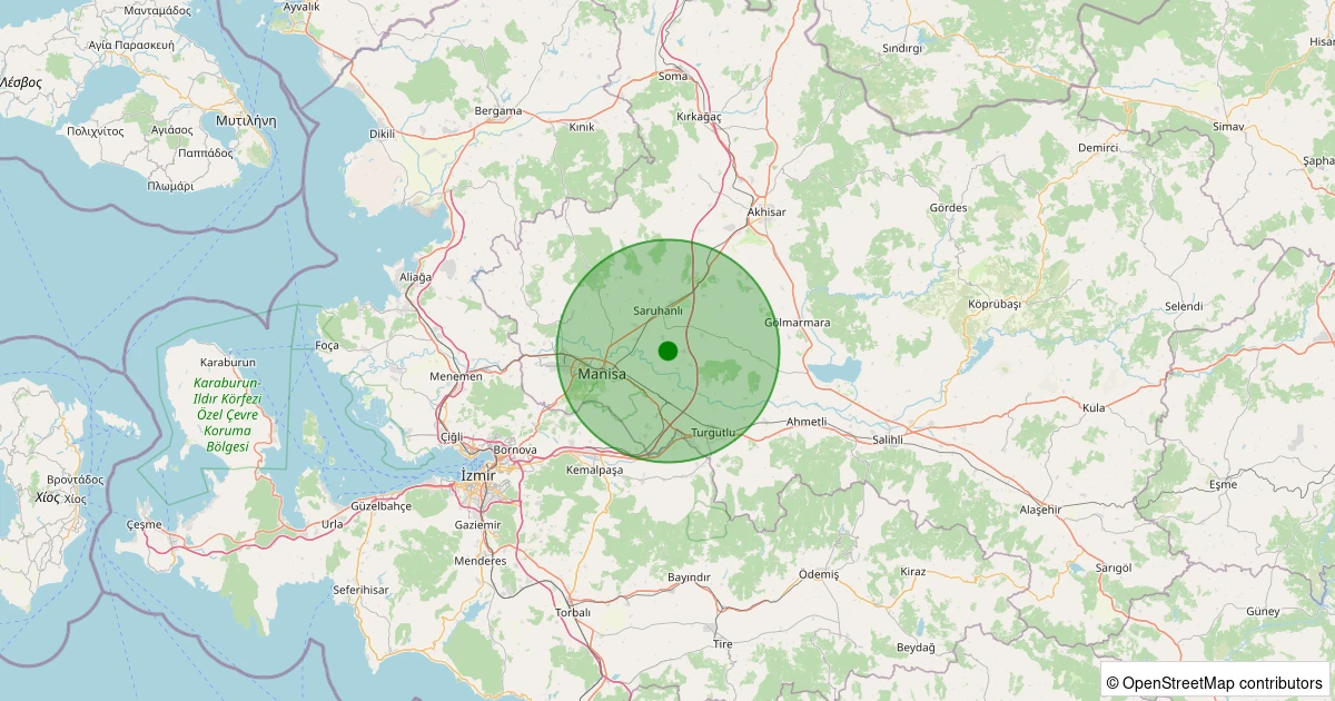 05 Kasım 2025 saat 03:40 - Saruhanlı - Koldere - 1.30ml depreminin harita gösterimi