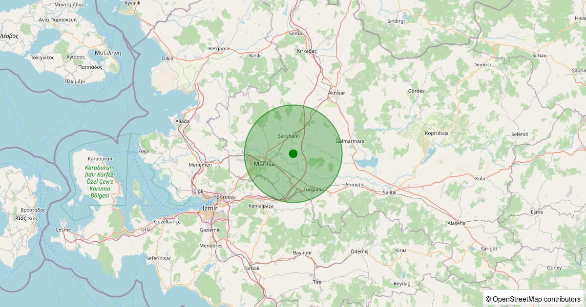 05 Kasım 2025 saat 03:40 - Saruhanlı - Koldere - 1.30ML depreminin harita gösterimi