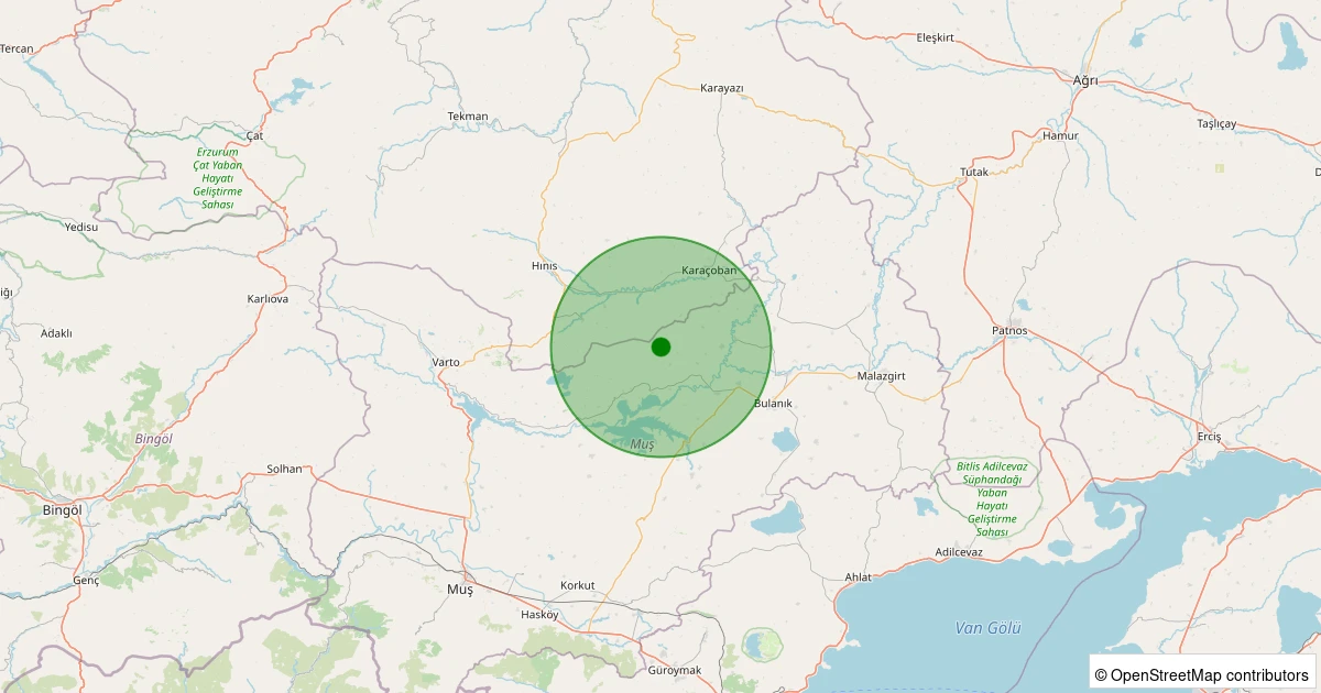 05 Kasım 2025 saat 05:22 - Bulanık - Eskiyol Köyü - 1.70ml depreminin harita gösterimi