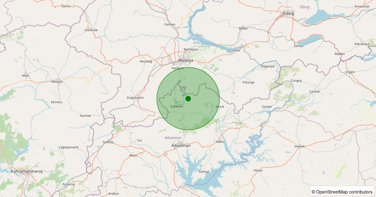 05 Kasım 2025 saat 05:33 - Çelikhan - Taşdamlar Köyü - 1.40ML depreminin harita gösterimi