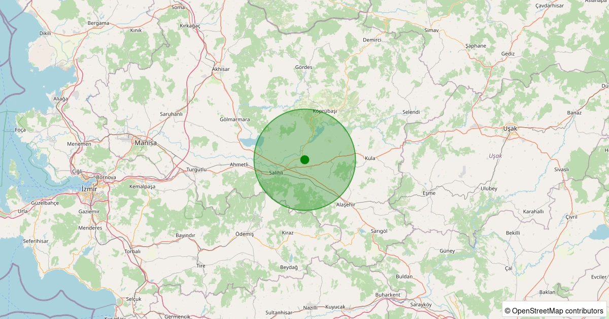 05 Kasım 2025 saat 06:14 - Salihli - Akviran - 1.70ML depreminin harita gösterimi