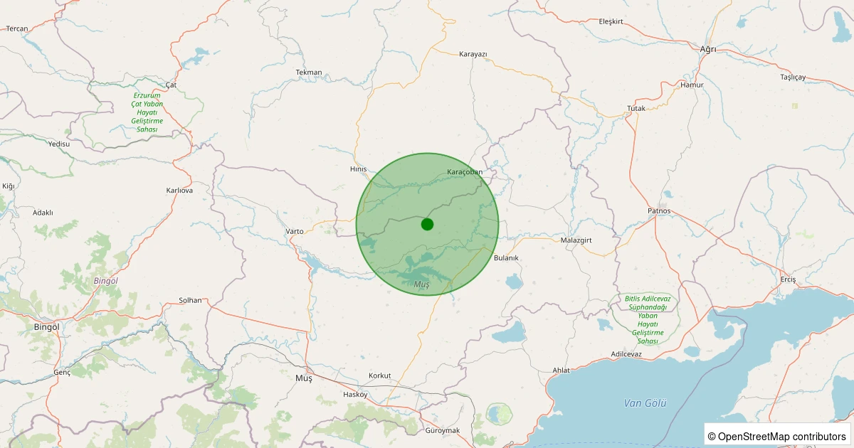 05 Kasım 2025 saat 05:22 - Bulanık - Eskiyol Köyü - 1.70ml depreminin harita gösterimi