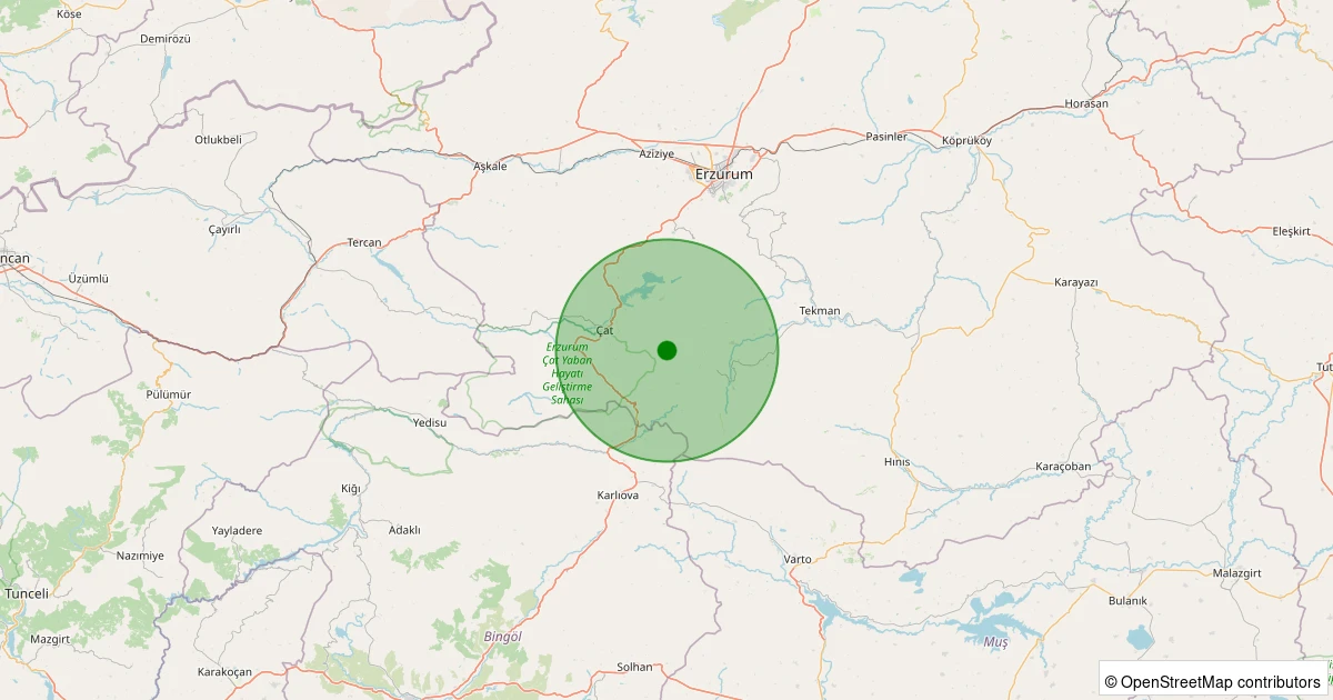 05 Kasım 2025 saat 08:24 - Çat - 1.60ml depreminin harita gösterimi
