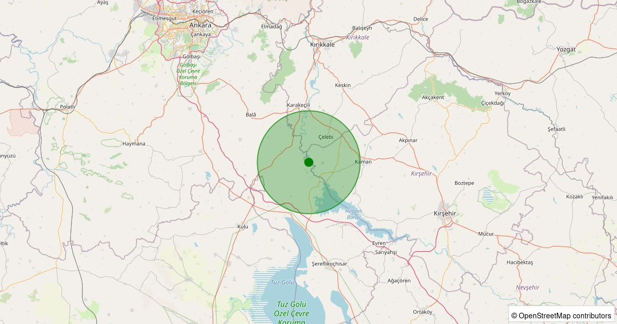 05 Kasım 2025 saat 12:21 - Bala - 0.90ML depreminin harita gösterimi