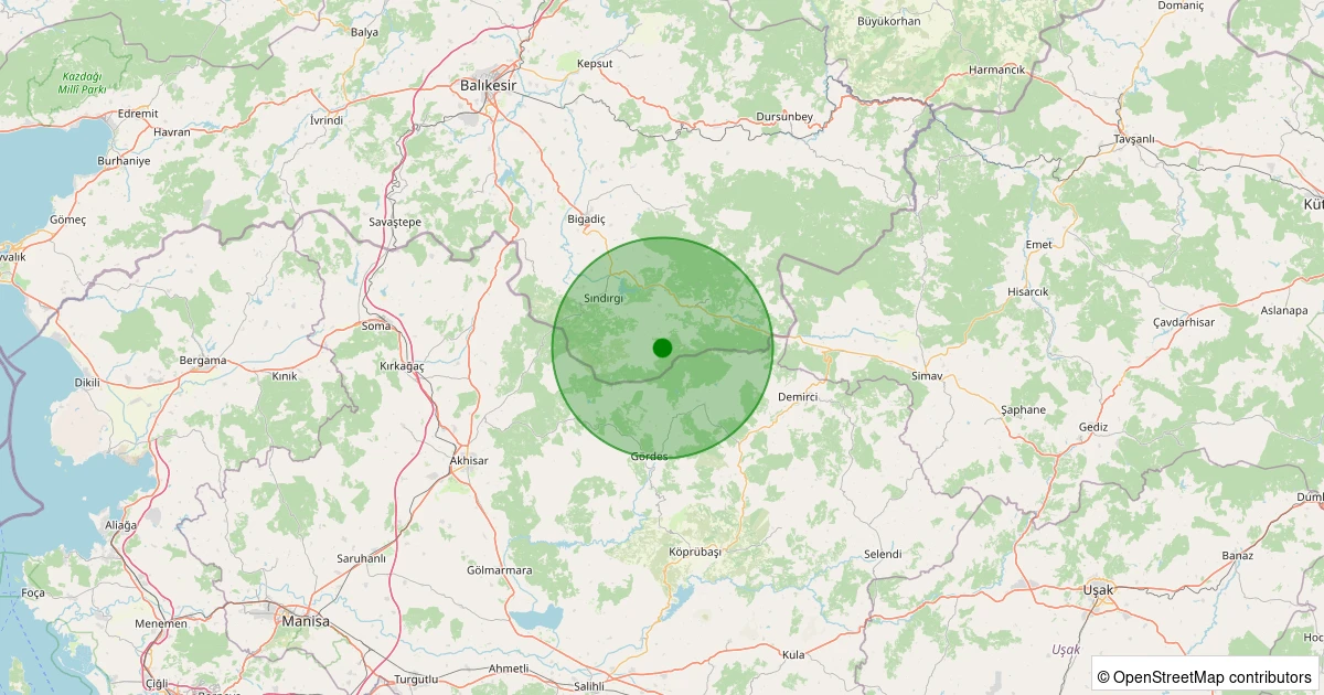 05 Kasım 2025 saat 14:35 - Sındırgı - Küçükdağdere - 1.50ml depreminin harita gösterimi