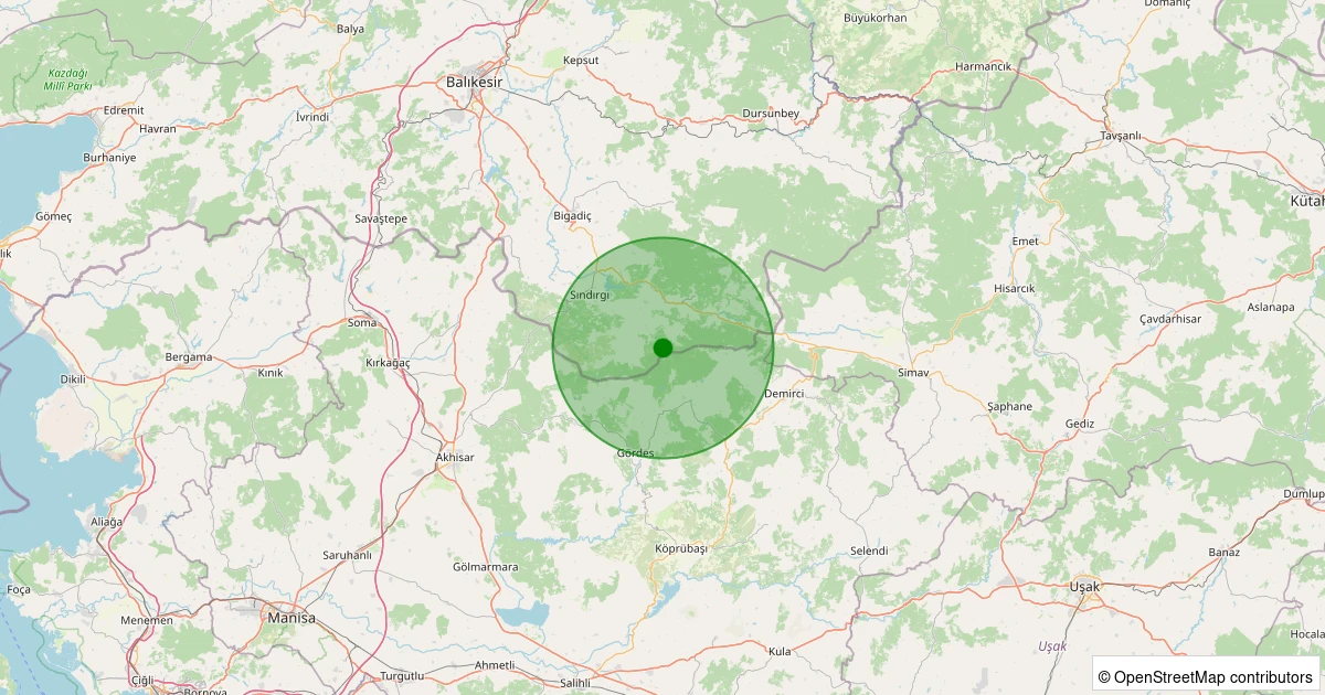 05 Kasım 2025 saat 15:30 - Sındırgı - Yaylabayır - 1.70ml depreminin harita gösterimi
