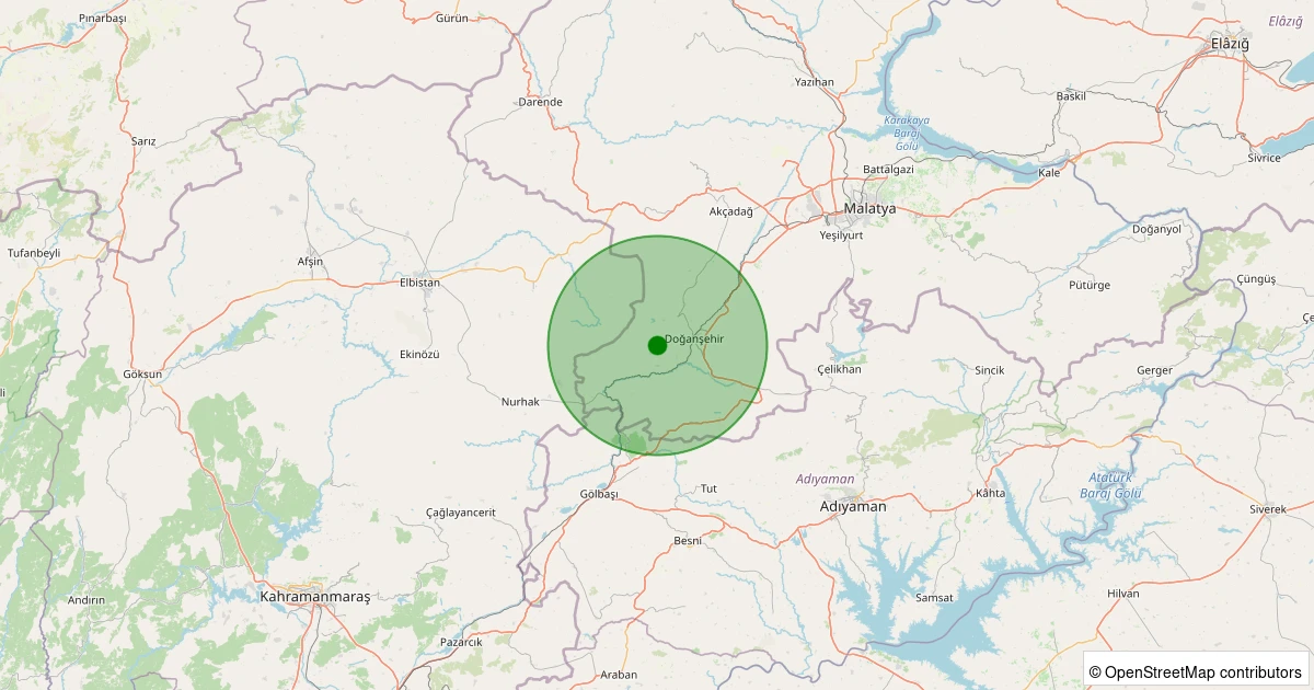 05 Kasım 2025 saat 17:56 - Doğanşehir - Söğüt - 1.20ml depreminin harita gösterimi
