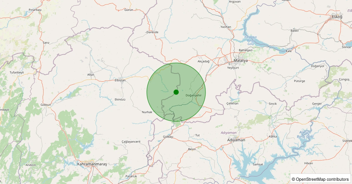 05 Kasım 2025 saat 17:56 - Doğanşehir - Fındık - 1.20ml depreminin harita gösterimi