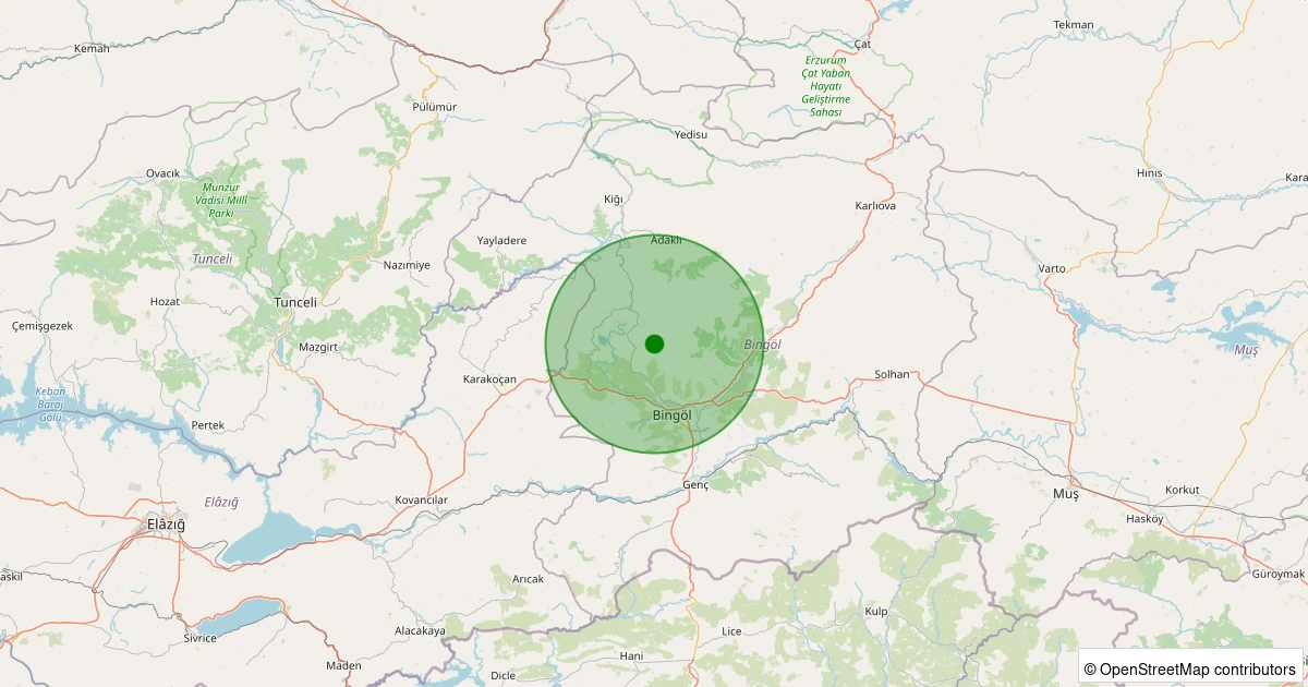 05 Kasım 2025 saat 19:08 - Merkez - Sudüğünü Köyü - 1.80ML depreminin harita gösterimi