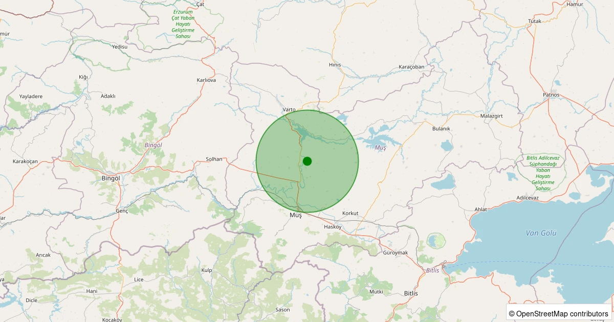 05 Kasım 2025 saat 20:01 - Merkez - Serinova(Artet) - 2.30ML depreminin harita gösterimi