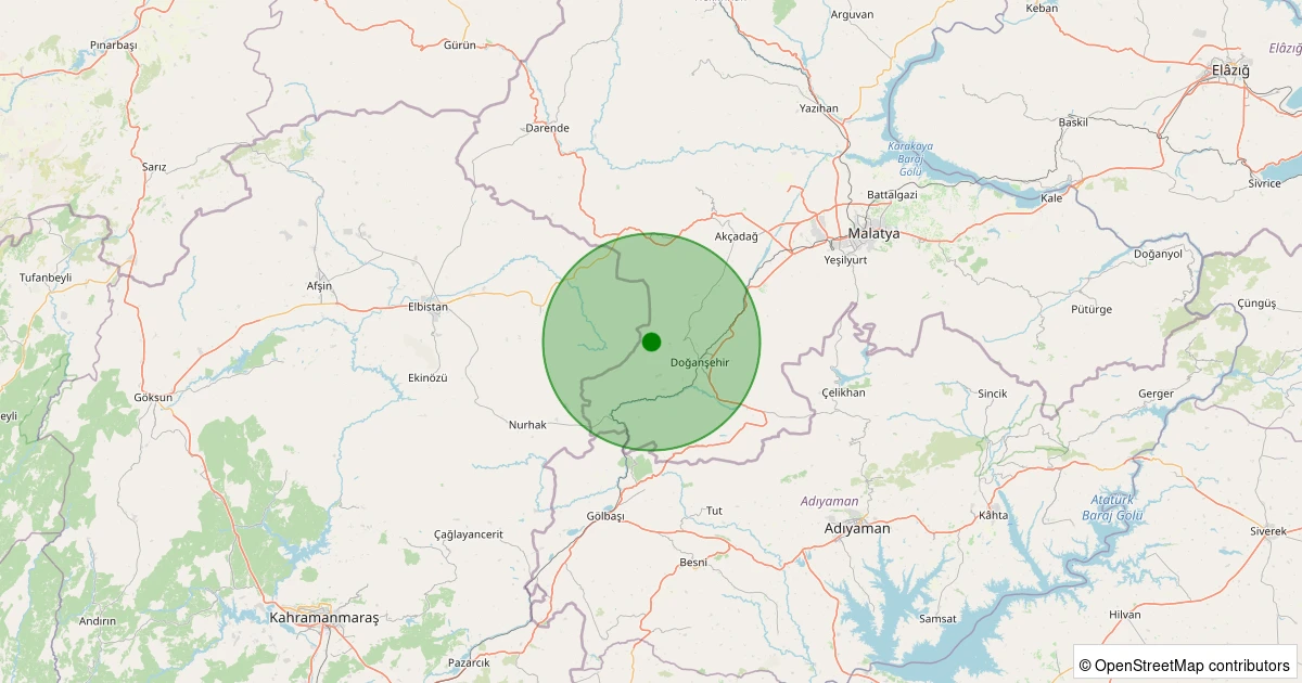 06 Kasım 2025 saat 03:05 - Doğanşehir - Fındık - 2.20ml depreminin harita gösterimi