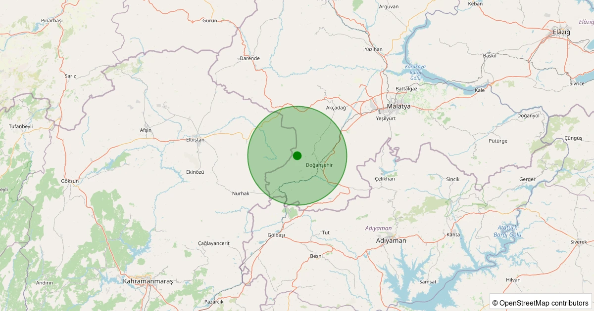 06 Kasım 2025 saat 03:05 - Doğanşehir - Fındık - 2.20ml depreminin harita gösterimi