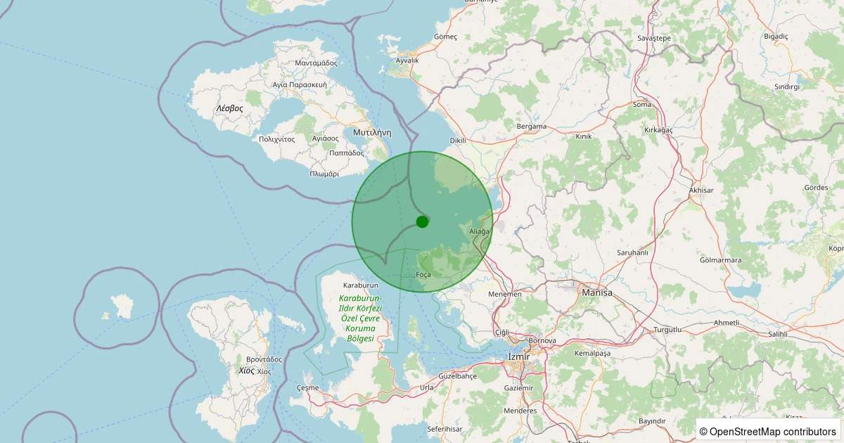06 Kasım 2025 saat 06:36 - CANDARLI - 2.60ml depreminin harita gösterimi