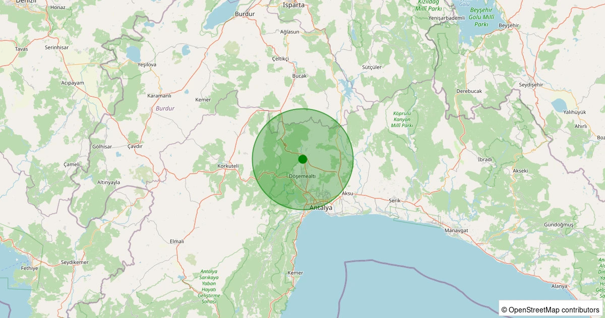 06 Kasım 2025 saat 06:43 - Döşemealtı - Kömürcüler - 1.60ml depreminin harita gösterimi