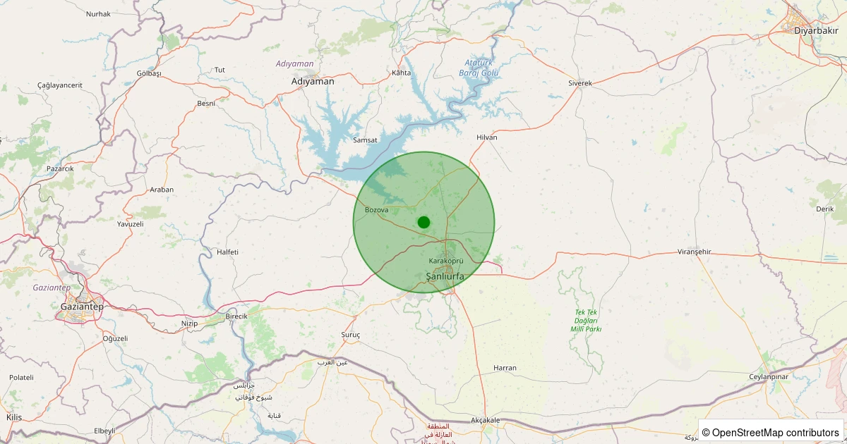 06 Kasım 2025 saat 22:44 - Karaköprü - Çakmak - 2.00ml depreminin harita gösterimi