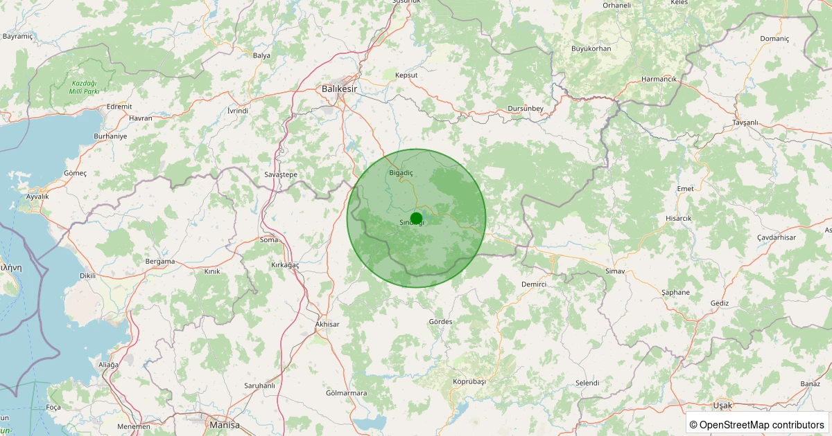 07 Kasım 2025 saat 02:13 - Sındırgı - Çavdaroğlu - 1.30ml depreminin harita gösterimi