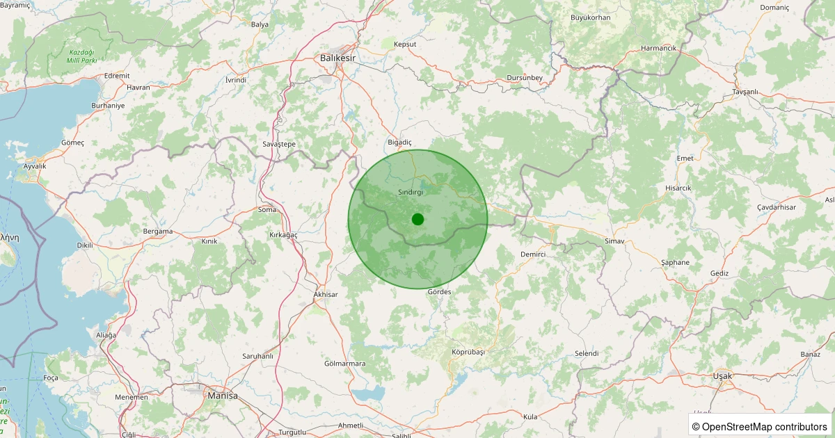 07 Kasım 2025 saat 03:01 - Sındırgı - Aktaş - 1.20ML depreminin harita gösterimi